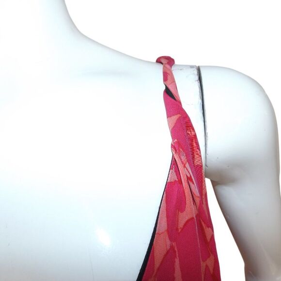 KARINA GRIMALDI Silk Dress, S, Jamaica, Maxi, Twisted Straps, V-neck, High Slit - Picture 5 of 12